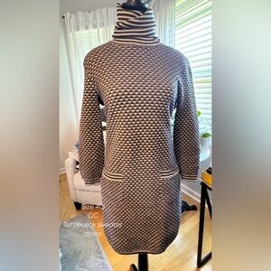 Authentic Chanel wool black, grey and white dress size 40